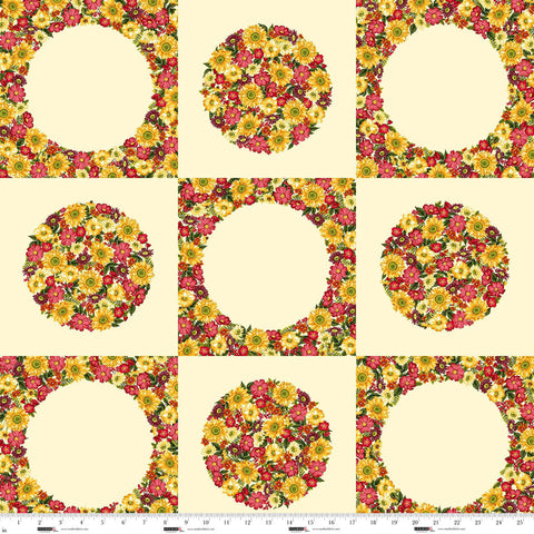 Studio E Dots & Holes 8364P 44 Cream Harvest 26" PANEL By The PANEL (not strictly by the yard)