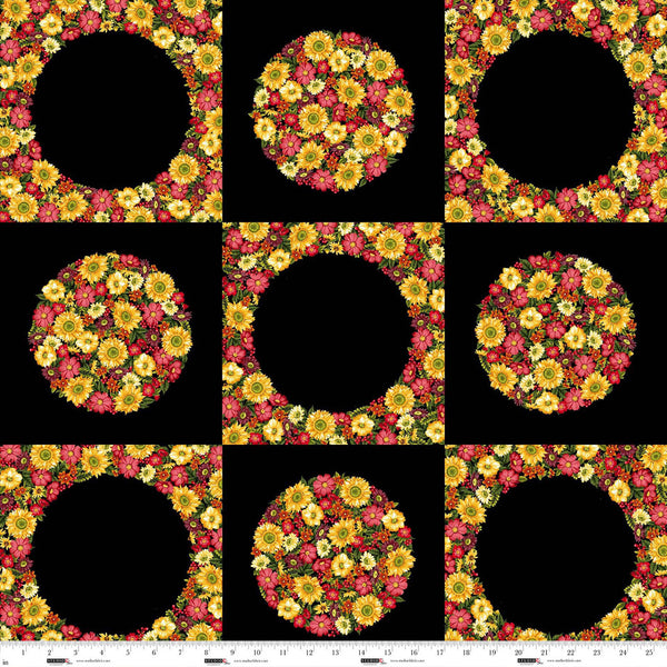 Studio E Dots & Holes 8364P 99 Black Harvest 26" PANEL By The PANEL (not strictly by the yard)