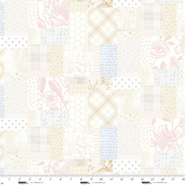 Studio E Pieces Of America 8591 14 Cream Patchwork By The Yard