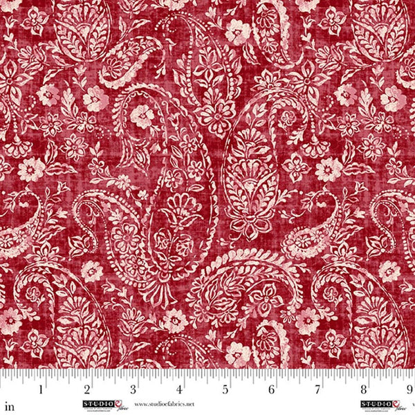 Studio E Pieces Of America 8594 82 Ruby Paisley By The Yard