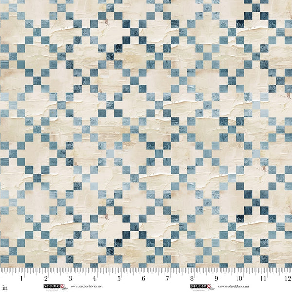 Studio E Behind Blue Eyes 8653 14 Cream Plaster 9-Patch By The Yard