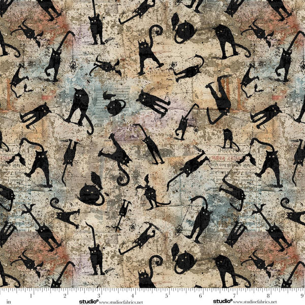Studio E Scary Spice 8824 34 Sepia Scaredy Cats By The Yard