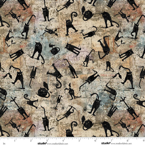 Studio E Scary Spice 8824 34 Sepia Scaredy Cats By The Yard