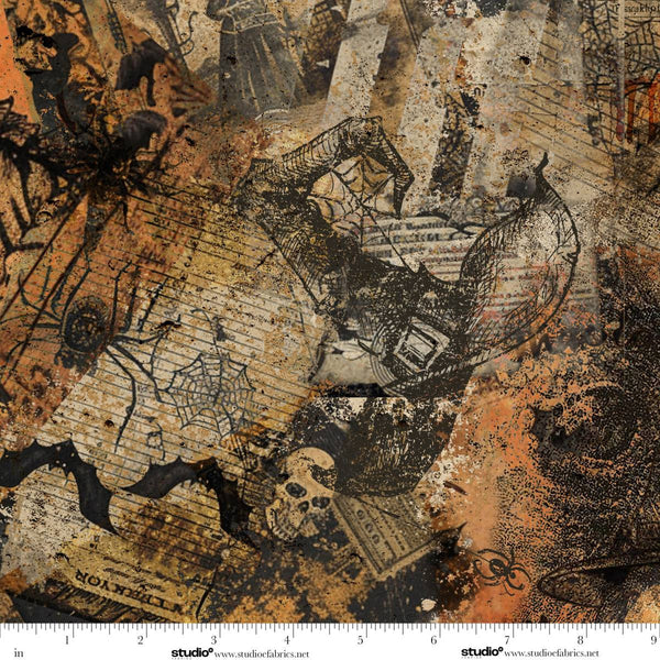 Studio E Scary Spice 8825 48 Butterscotch Paper Collage By The Yard