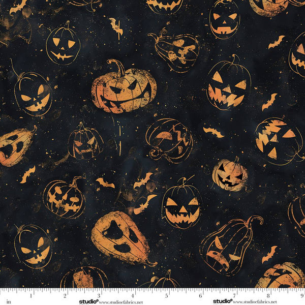 Studio E Scary Spice 8828 99 Black Jack O'Lanterns By The Yard