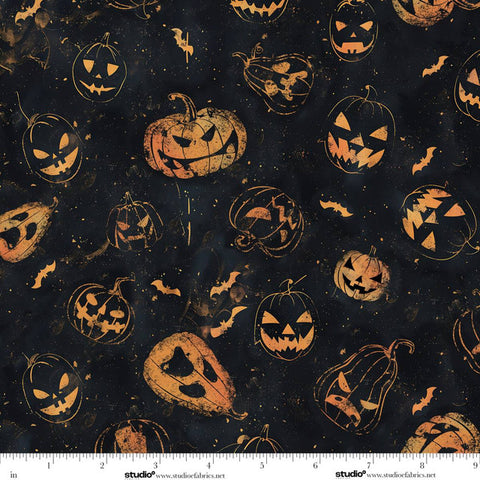 Studio E Scary Spice 8828 99 Black Jack O'Lanterns By The Yard
