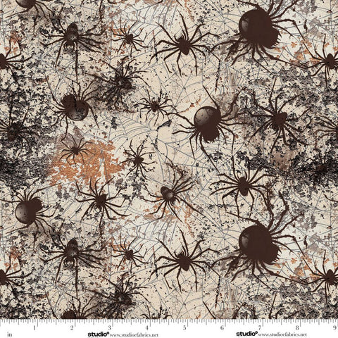 Studio E Scary Spice 8830 34 Sepia Spiders By The Yard