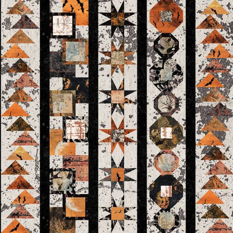 Studio E Scary Spice 8831 34 Sepia Quilt Block Border Stripes By The Yard