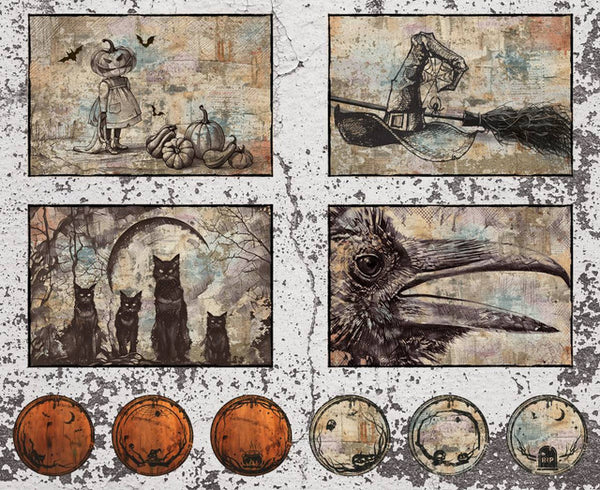 Studio E Scary Spice 8832P 34 Sepia Placemat Project 36" PANEL By The PANEL (Not Strictly By The Yard)