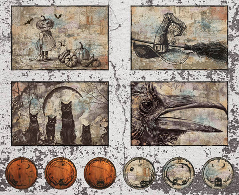 Studio E Scary Spice 8832P 34 Sepia Placemat Project 36" PANEL By The PANEL (Not Strictly By The Yard)