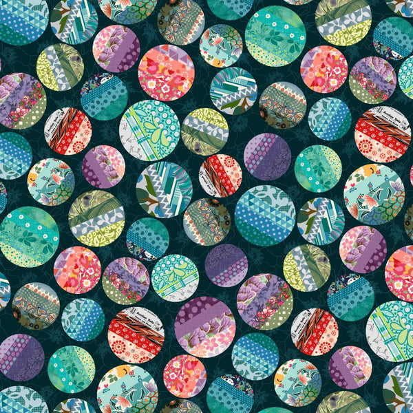 Studio E Meow Mix 8953 69 Dark Teal Big Dots By The Yard