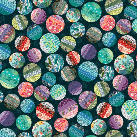 Studio E Meow Mix 8953 69 Dark Teal Big Dots By The Yard