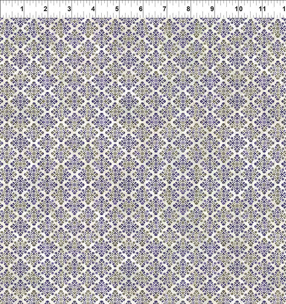In The Beginning Carpet Bag Romance 8CBR 3 Purple Medallion By The Yard