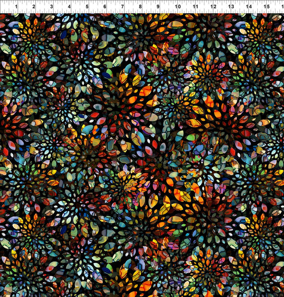 In The Beginning Dear Clara 8DCL 1 Black Kaleidoscope By The Yard