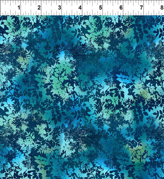 In The Beginning La Luna 8LL 1 Teal Leaves By The Yard