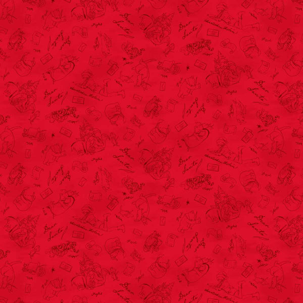 Studio E Christmas At Pooh Corner 9107 88 Red Dear Santa Mono By The Yard