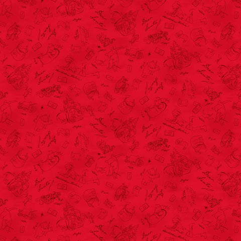 Studio E Christmas At Pooh Corner 9107 88 Red Dear Santa Mono By The Yard
