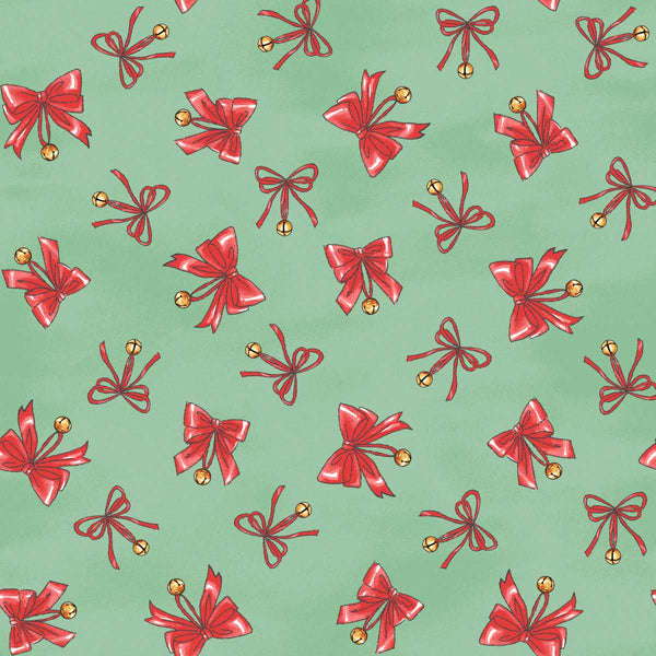 Studio E Christmas At Pooh Corner 9109 68 Light Green Bows By The Yard