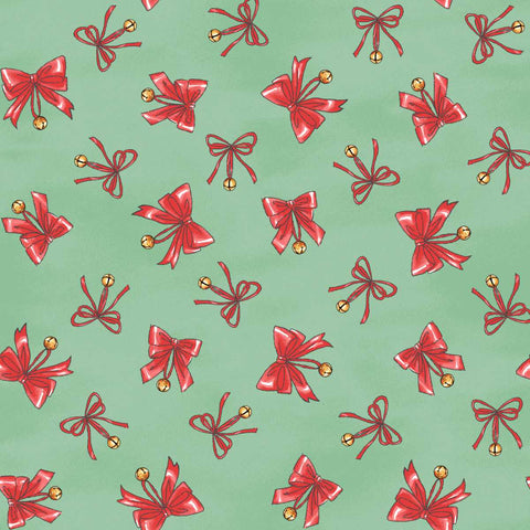 Studio E Christmas At Pooh Corner 9109 68 Light Green Bows By The Yard