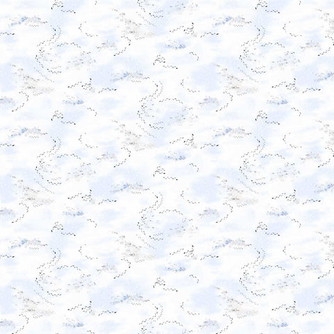 Studio E Christmas At Pooh Corner 9111 07 Snow Frosted Footprints By The Yard