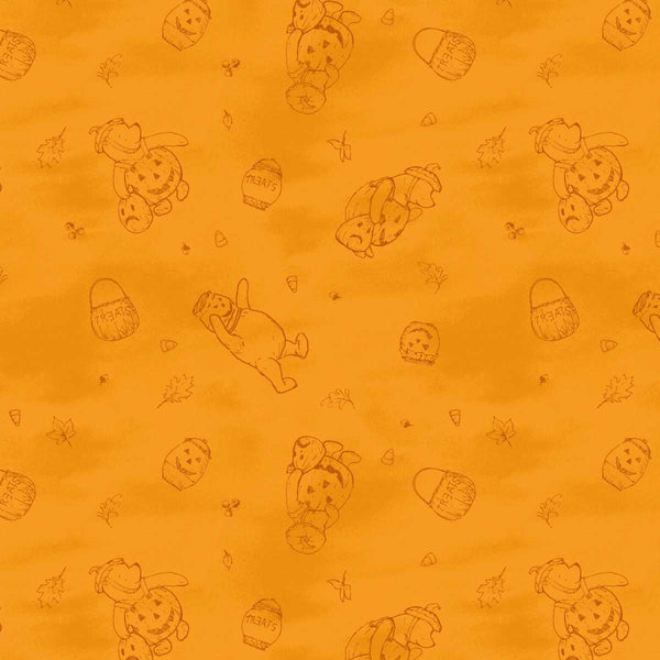 Studio E Haunted Acre Wood 9129 33 Orange Bears Lineart By The Yard