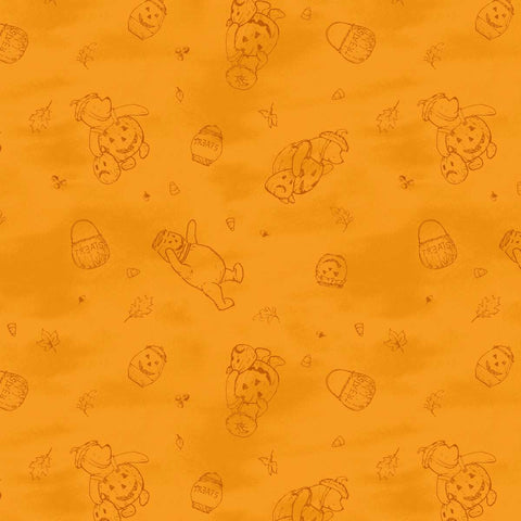 Studio E Haunted Acre Wood 9129 33 Orange Bears Lineart By The Yard