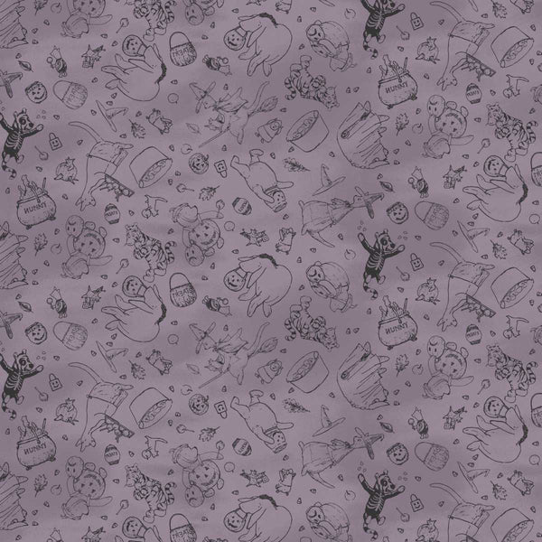 Studio E Haunted Acre Wood 9133 55 Purple Crew Lineart By The Yard