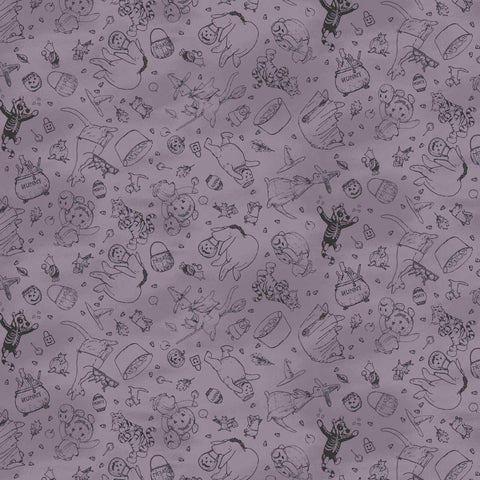 Studio E Haunted Acre Wood 9133 55 Purple Crew Lineart By The Yard