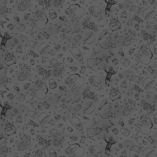 Studio E Haunted Acre Wood 9133 90 Charcoal Crew Lineart By The Yard