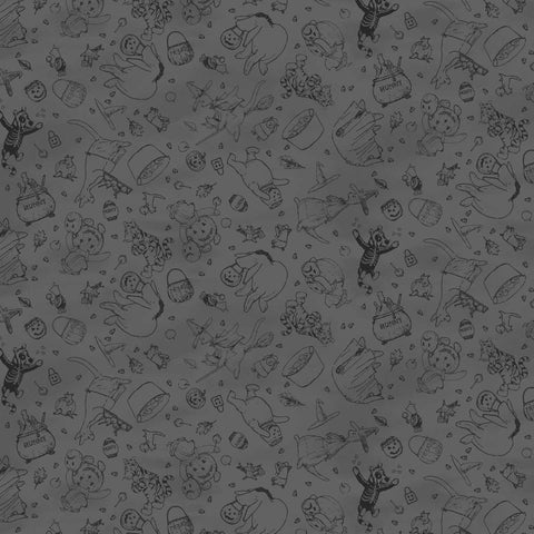 Studio E Haunted Acre Wood 9133 90 Charcoal Crew Lineart By The Yard
