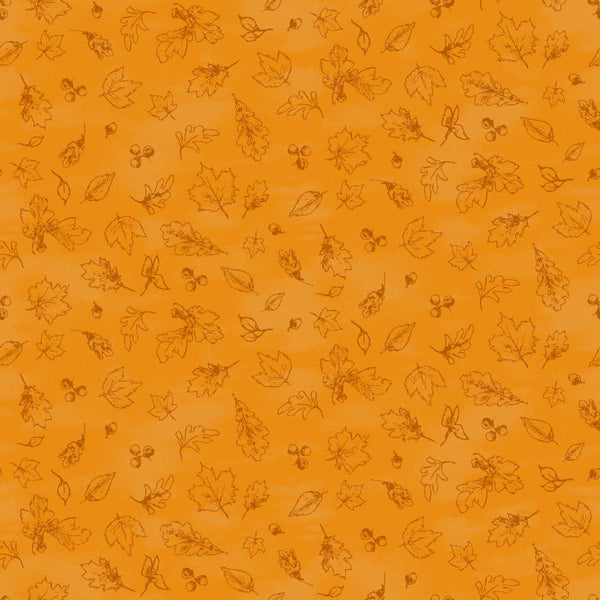 Studio E Haunted Acre Wood 9135 33 Orange Leaves Lineart By The Yard