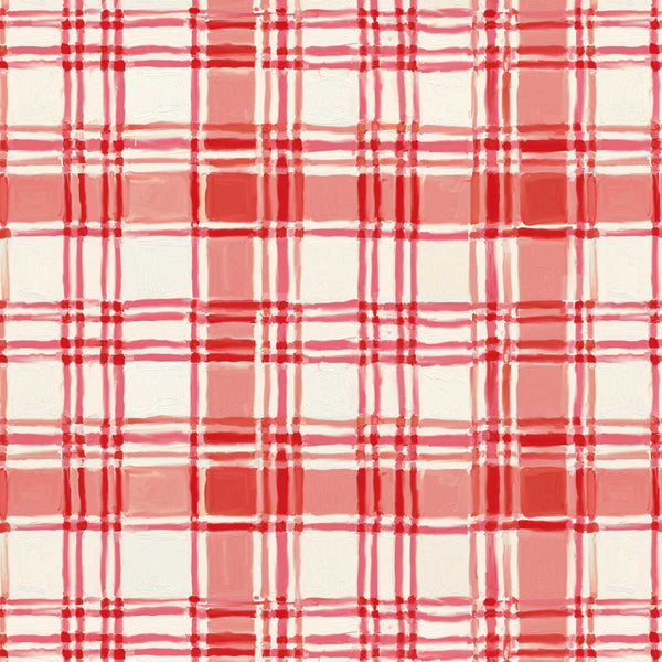 Studio E Holly Woods 9241 83 Coral Painted Plaid By The Yard