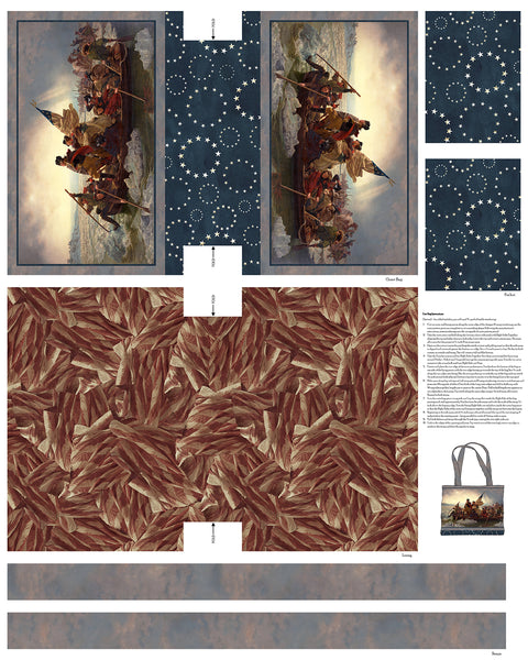 Studio E Washington's Crossing 9370P 103 Patriotic Tote Bag 36" PANEL By The PANEL (Not Strictly By The Yard)