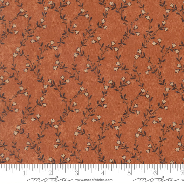 Moda Kansas Troubles - Quail Run 9831 17 Pumpkin Creeping Vine By The Yard