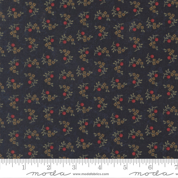 Moda Kansas Troubles - Quail Run 9834 14 Indigo Blooms & Berries By The Yard