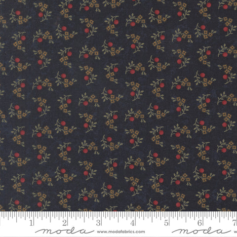 Moda Kansas Troubles - Quail Run 9834 14 Indigo Blooms & Berries By The Yard