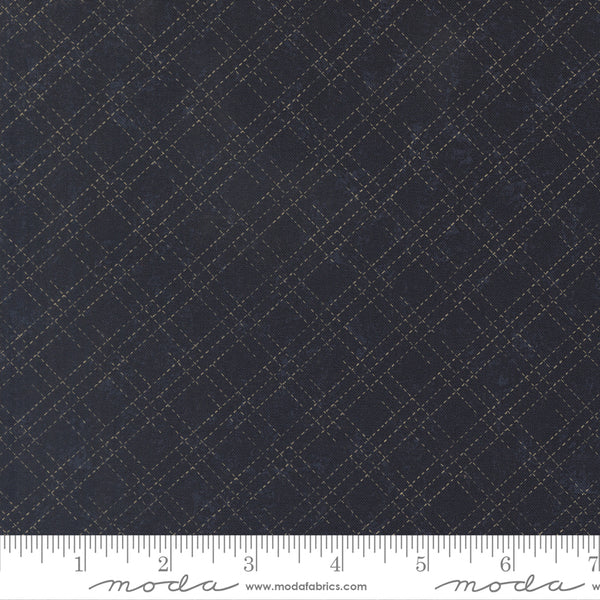 Moda Kansas Troubles - Quail Run 9837 14 Indigo Stitched Plaid By The Yard
