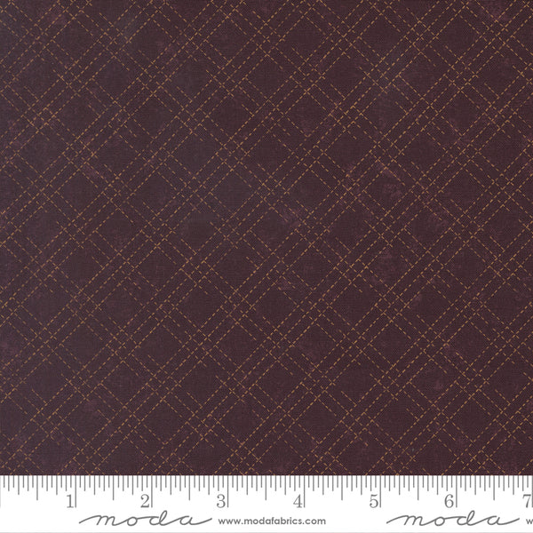 Moda Kansas Troubles - Quail Run 9837 16 Mulberry Stitched Plaid By The Yard