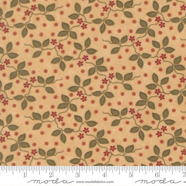 Moda Kansas Troubles - Flannel Season 9841 11F Tan Three Leaves Flannel By The Yard