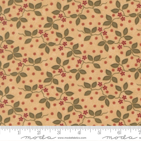Moda Kansas Troubles - Flannel Season 9841 11F Tan Three Leaves Flannel By The Yard