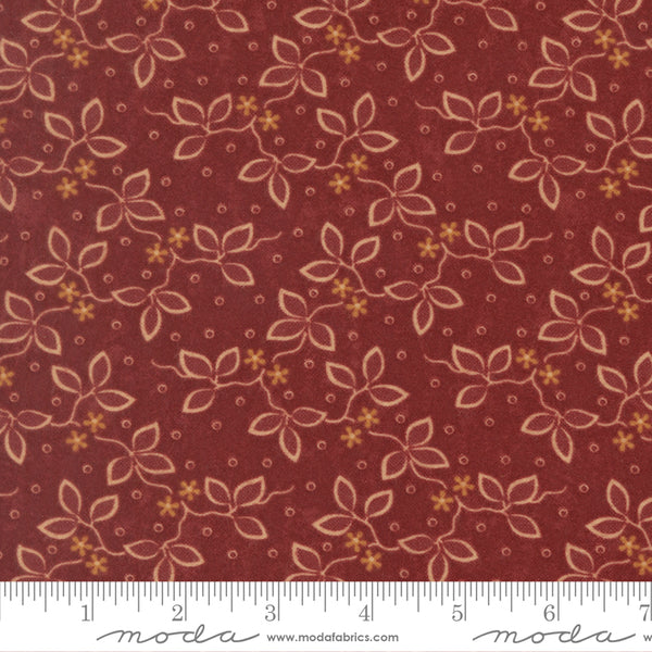 Moda Kansas Troubles - Flannel Season 9841 13F Barn Red Three Leaves Flannel By The Yard