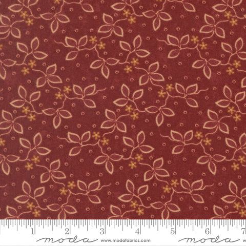 Moda Kansas Troubles - Flannel Season 9841 13F Barn Red Three Leaves Flannel By The Yard