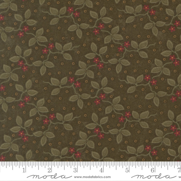 Moda Kansas Troubles - Flannel Season 9841 15F Grass Three Leaves Flannel By The Yard
