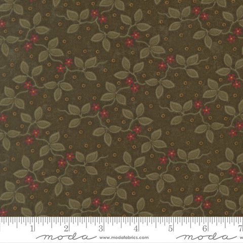 Moda Kansas Troubles - Flannel Season 9841 15F Grass Three Leaves Flannel By The Yard