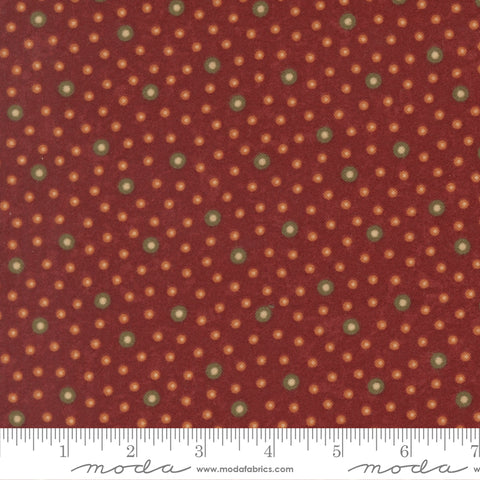 Moda Kansas Troubles - Flannel Season 9845 13F Barn Red Rain Drop Dots Flannel By The Yard