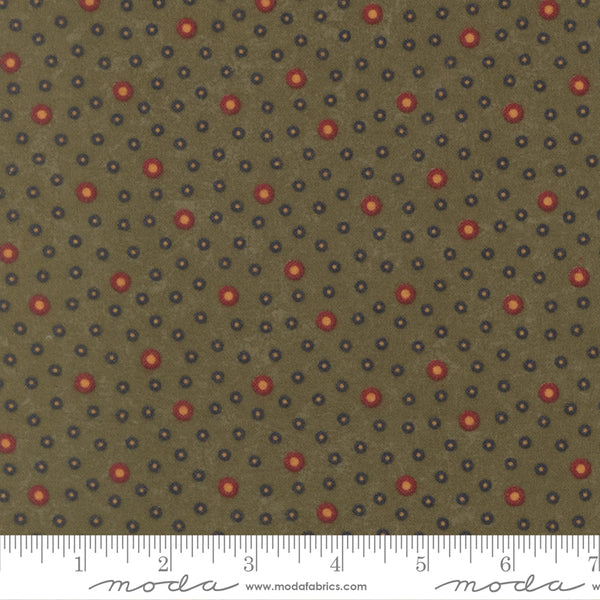 Moda Kansas Troubles - Flannel Season 9845 15F Grass Rain Drop Dots Flannel By The Yard