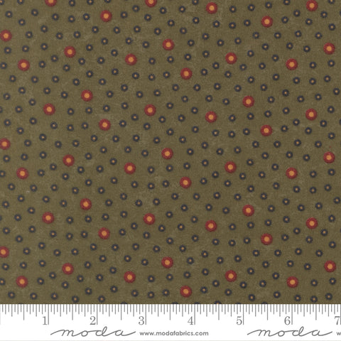 Moda Kansas Troubles - Flannel Season 9845 15F Grass Rain Drop Dots Flannel By The Yard