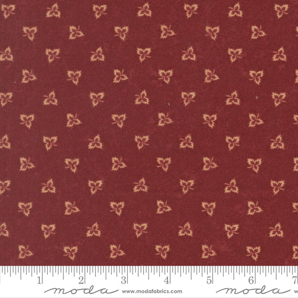 Moda Kansas Troubles - Flannel Season 9846 13F Barn Red Little Leaves Flannel By The Yard