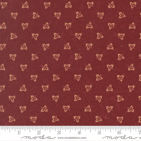 Moda Kansas Troubles - Flannel Season 9846 13F Barn Red Little Leaves Flannel By The Yard