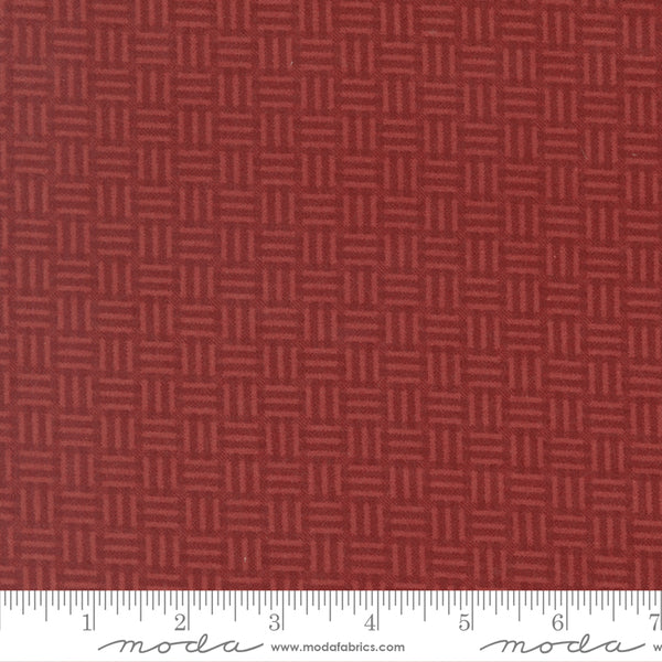 Moda Kansas Troubles - Flannel Season 9847 13F Barn Red Basketweave Flannel By The Yard